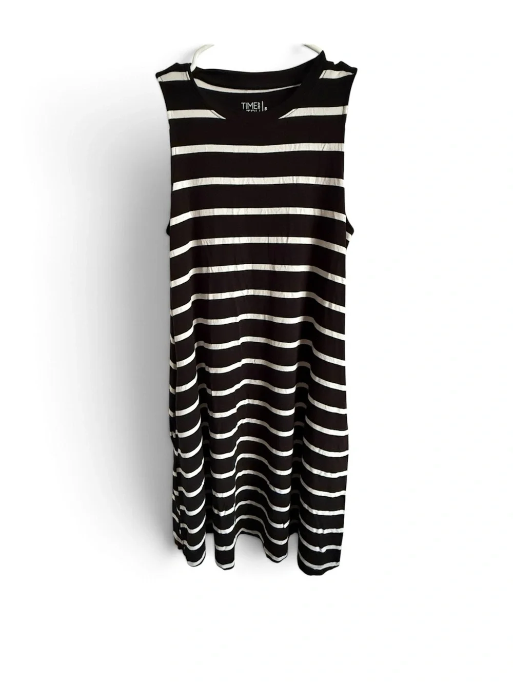 Black and White Striped Sleeveless Dress